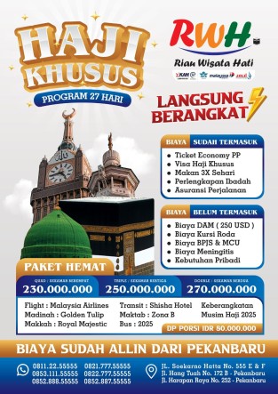 HAJI KHUSUS  27 HARI - PAKET HEMAT ( QUAD ) 