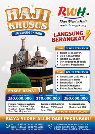 HAJI KHUSUS PROGRAM 27 HARI - LANGSUNG BERANGKAT   ( QUAD )