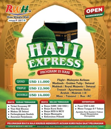 HAJI EXPRESS PROGRAM 25 HARI  ( QUAD ) 