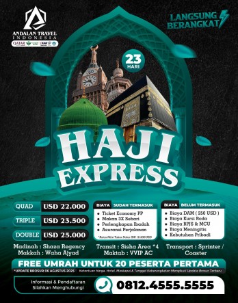 HAJI EXPRESS MEDIUM 2026 PROGRAM 23 HARI (UPDATE 06 AGUSTUS 2025)
