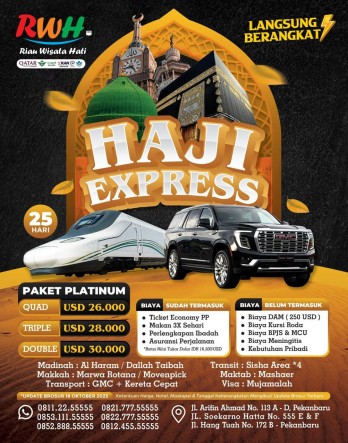 HAJI EXPRESS PAKET PLATINUM 25 HARI TRIPLE (UPD. 18 OKT 25)