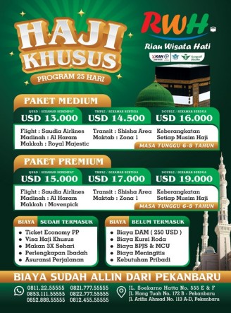 HAJI KHUSUS PREMIUM PROGRAM 25 HARI - QUAD